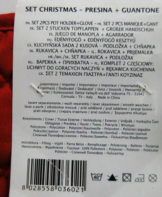 Delice Valley, rękawica kuchenna i uchwyt, zestaw świąteczny
