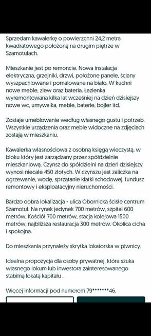 Mieszkanie Szamotuły kawalerka po remoncie centrum