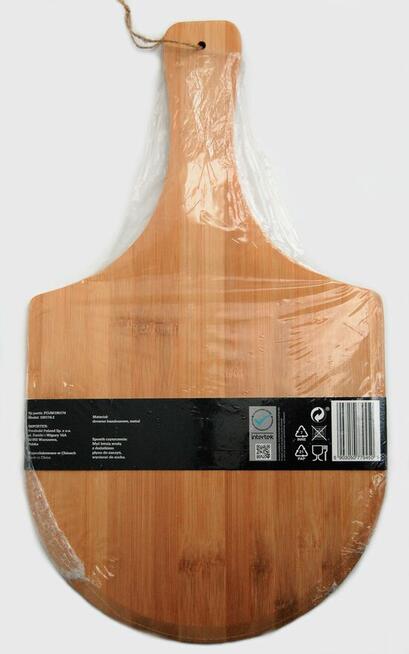 Smukee bambusowa deska do serwowania pizzy z nożami