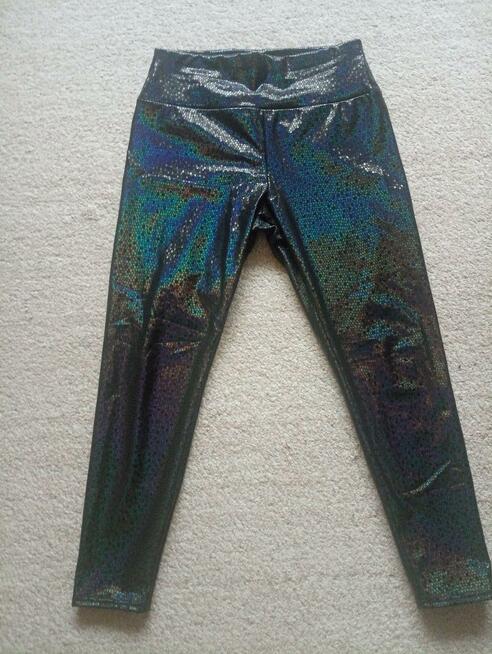 Legginsy holograficzne wąż, XL