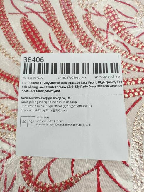 Afrykańska koronkowa tkanina tiulowa do szycia sukni zasłon