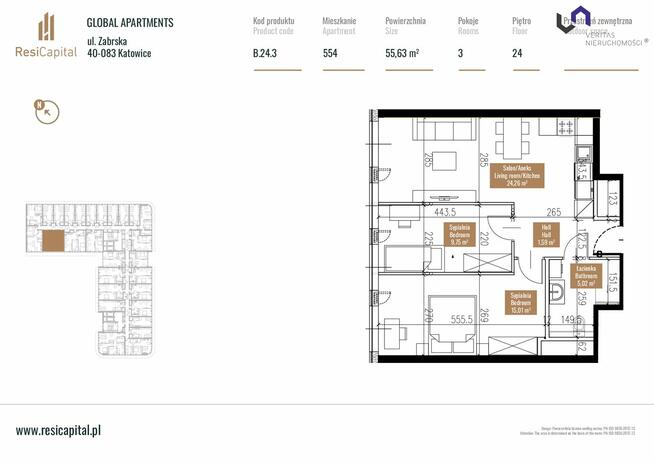 Mieszkanie Katowice Śródmieście, Zabrska