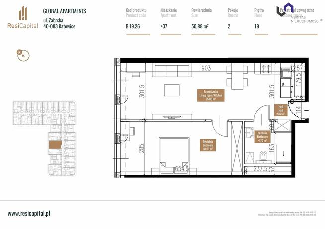 Mieszkanie Katowice Śródmieście, Zabrska