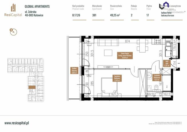 Mieszkanie Katowice Śródmieście, Zabrska