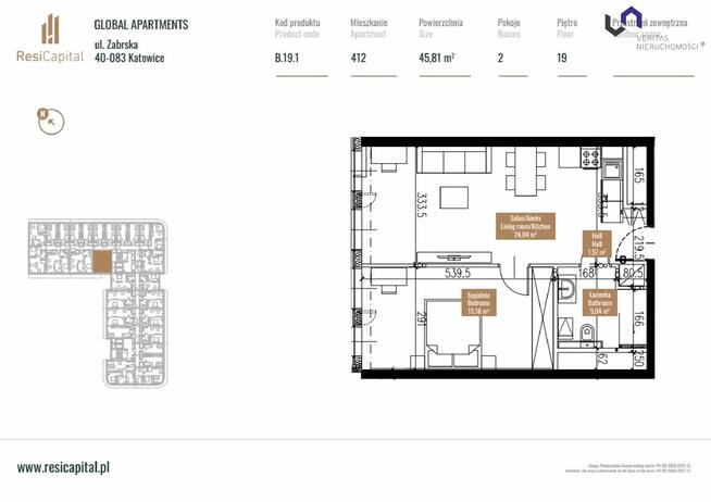 Mieszkanie Katowice Śródmieście, Zabrska