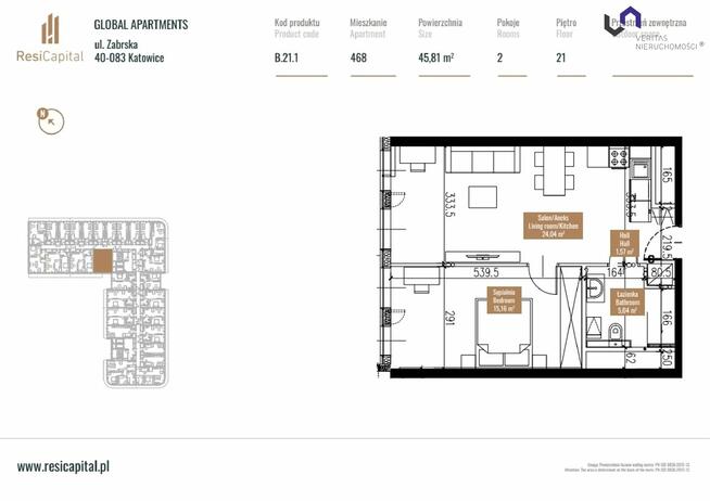 Mieszkanie Katowice Śródmieście, Zabrska