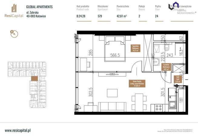 Mieszkanie Katowice Śródmieście, Zabrska