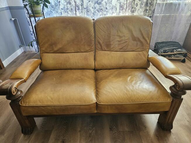 Sofa dwuosobowa skórzana