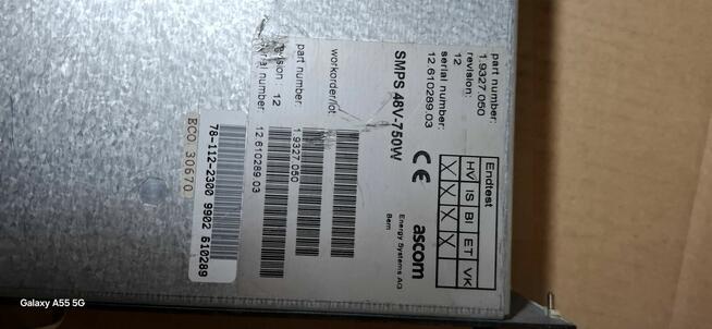 Zasilacz impulsowy SMPS 750 W Ascom Energy Systems 48 V - 75