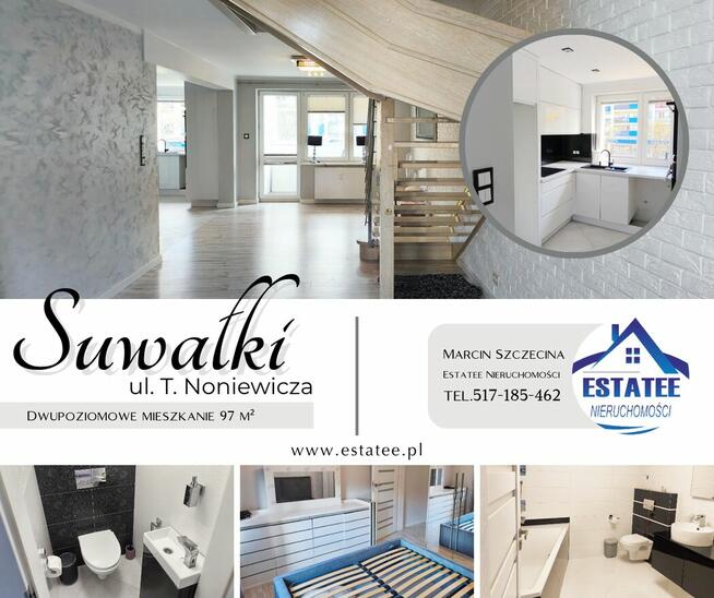 Dwupoziomowe mieszkanie 97 m² – ścisłe centrum Suwałk, ul. N