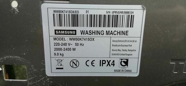 Pralka Samsung WW90K74150X/EU 01 9.0 kg
