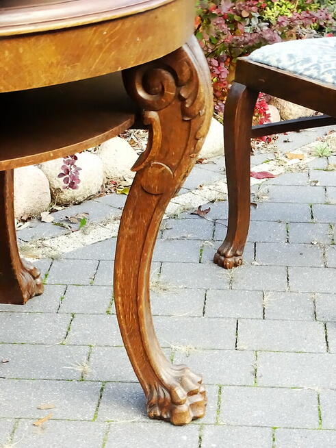 Stylowy zestaw mebli - stolik kawowy + 3 krzesła tapicerowan