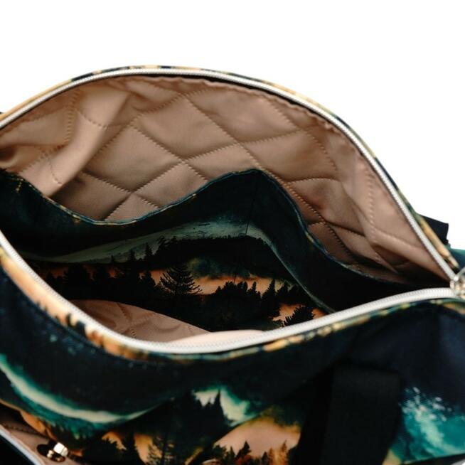 Torbo Plecak Damski 3w1 z motywem gór i lasu