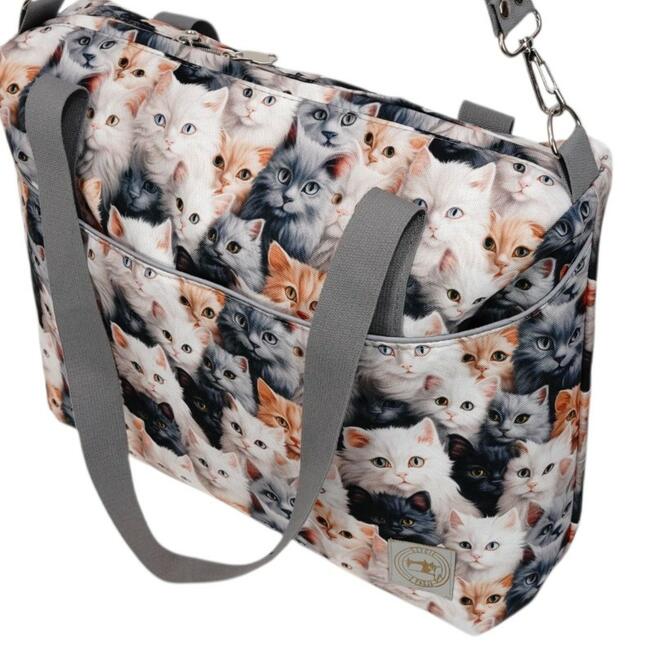 Torbo Plecak Damski 3w1 z motywem kotów