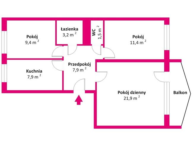 3 pokojowe mieszkanie w Ełku do własnej aranżacji