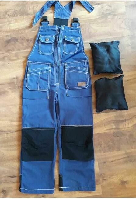 Spodnie ogrodniczki z ochroniaczami na szelkach 98/104