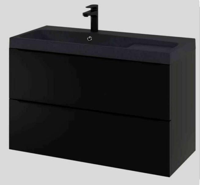 umywalka nablatowa czarna 100 cm Mila