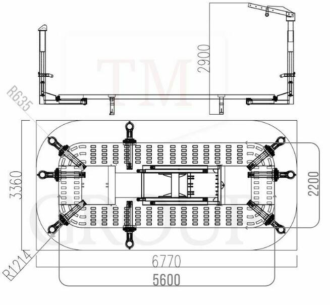 Rama naprawcza 4T 4x DOZER!! płyta blacharska z podnośniki