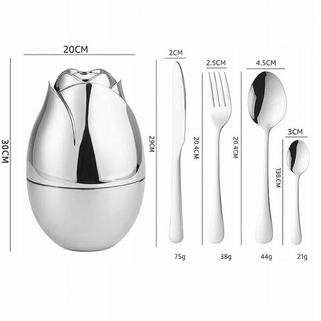 Sztućce 24el marmur, złote , srebrne 129zl