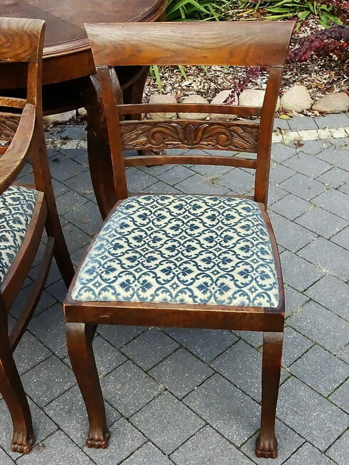 Stylowy zestaw mebli - stolik kawowy + 3 krzesła tapicerowan