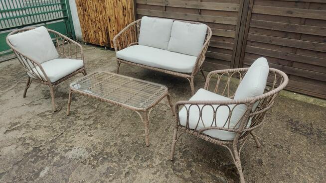 Kanapa + 2 fotele + stolik komplet do ogrodu ogrodowe