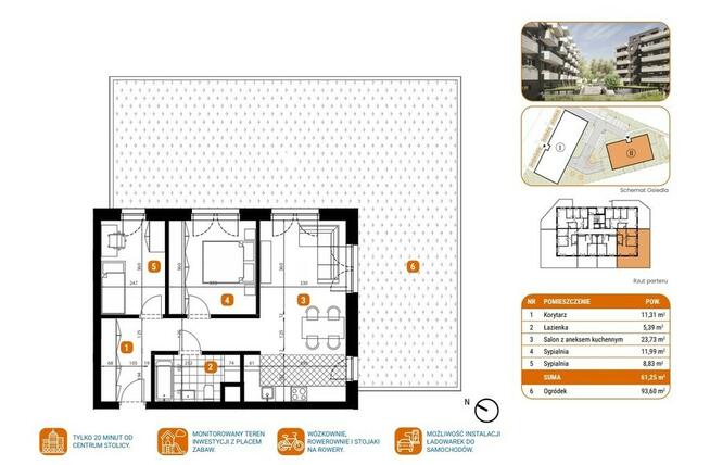 Rozkładowe | Ogród | 3 Pokoje | Bez Prowizji