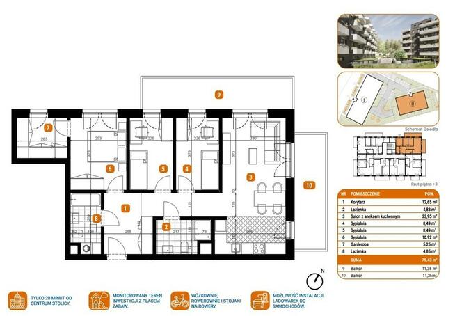 Rozkładowe | 2 Balkony | 4 Pokoje | Bez Prowizji