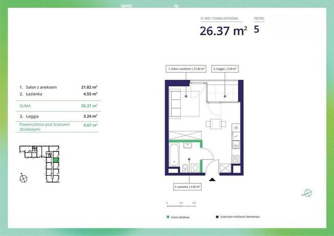 Kawalerka z balkonem w sercu Mokotowa