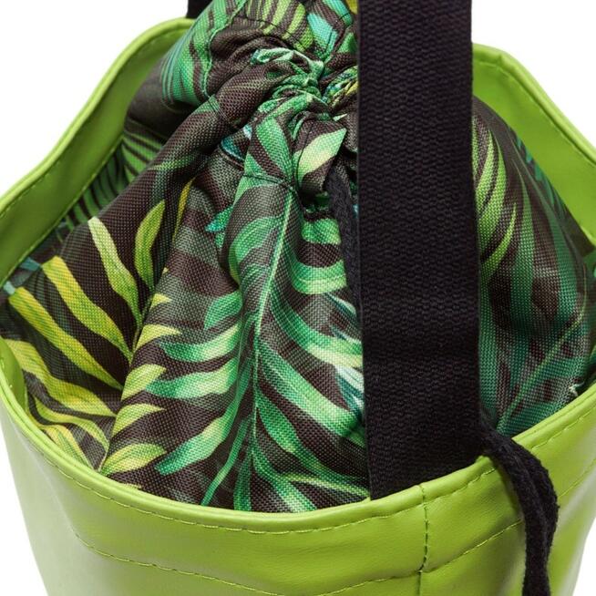 Torebka zielona z motywem dżungli – torba damska z kominem handmade