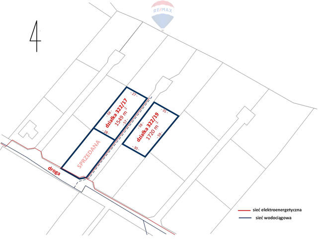 Działka 1720m2 Tomaszew, WZ, skrzynka energetyczna