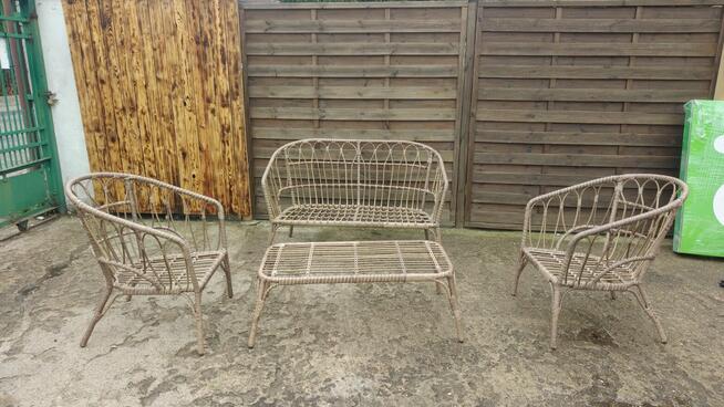 Kanapa + 2 fotele + stolik komplet do ogrodu ogrodowe