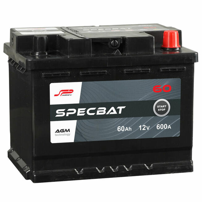 Akumulator SPECBAT AGM START&STOP 60Ah 600A Prawy Plus