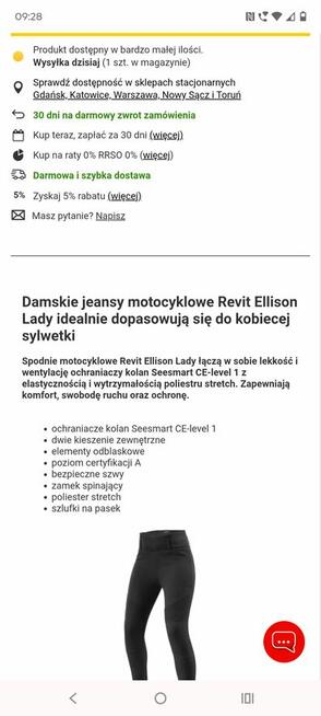 Spodnie damskie motocyklowe