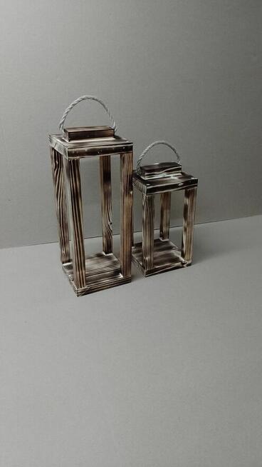 Lampion opalany 2szt latarnia drewniana drewniany XXL