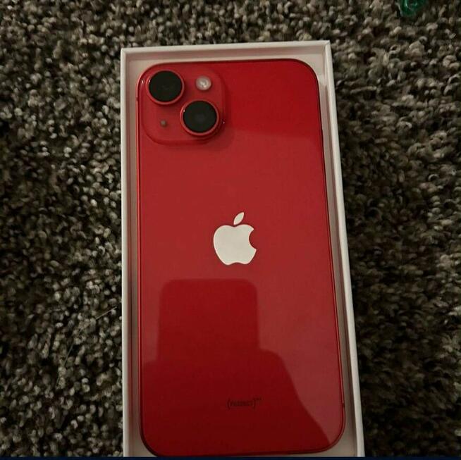 iPhone 14 czerwony sprawny pęknięte szkiełko aparatu ale wsz