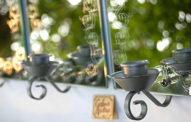 IKEA Sandefjord świecznik z lustrem na ścianę 3 szt. vintage