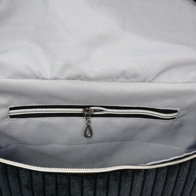 Torebka-Nerka Sztruksowa Czarna z Motywem Kota – Księżycowy Kot - Handmade