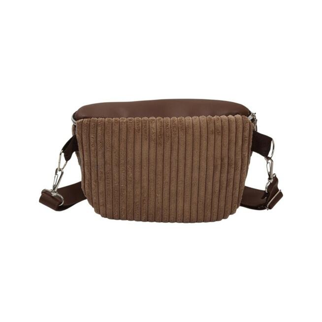 Torebka-Nerka z Jasnobrązowego Sztruksu i Brązowej Ekoskóry – Handmade