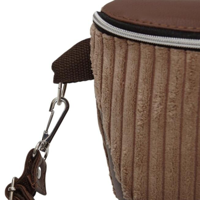 Torebka-Nerka z Jasnobrązowego Sztruksu i Brązowej Ekoskóry – Handmade