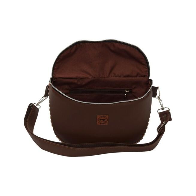 Torebka-Nerka z Brązowej Ekoskóry i Jasnobrązowego Sztruksu – Handmade