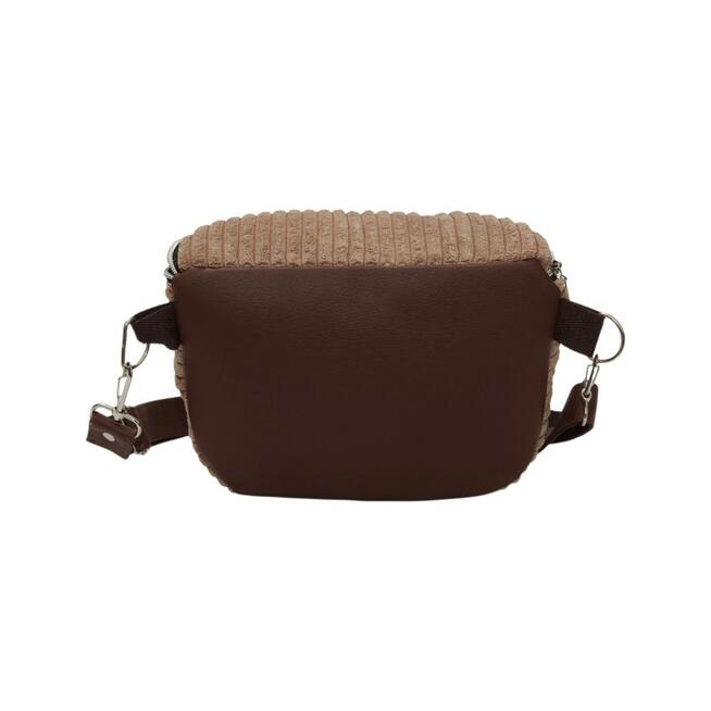 Torebka-Nerka z Brązowej Ekoskóry i Jasnobrązowego Sztruksu – Handmade