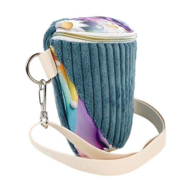 Torebka-Nerka Sztruksowa Morska z motywem Kwiatów – Stokrotkowe Marzenia