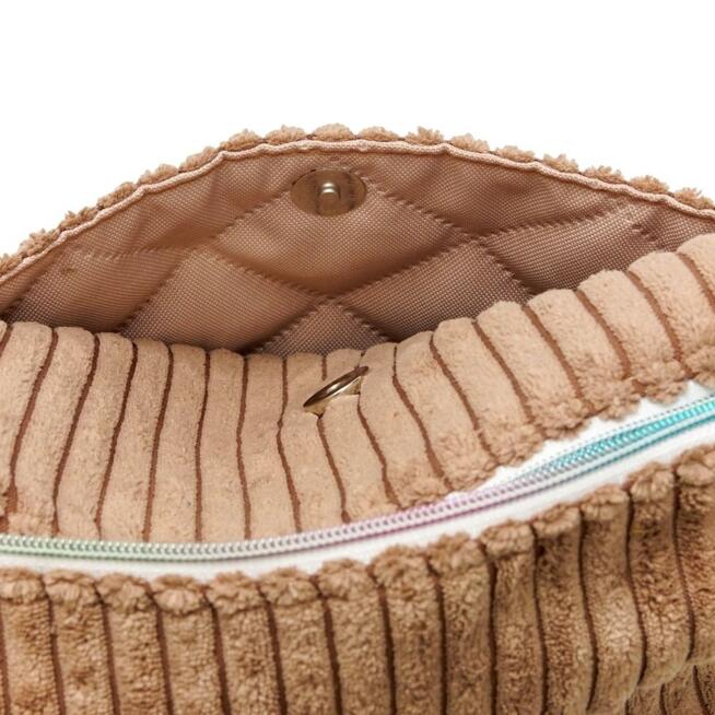 Torebka Sztruksowa Jasnobrązowa z Kieszonką na Magnes – Handmade