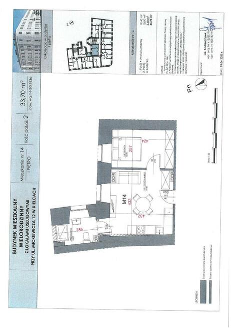 Kielce Centrum kawalerka 33,7 m2 na sprzedaż