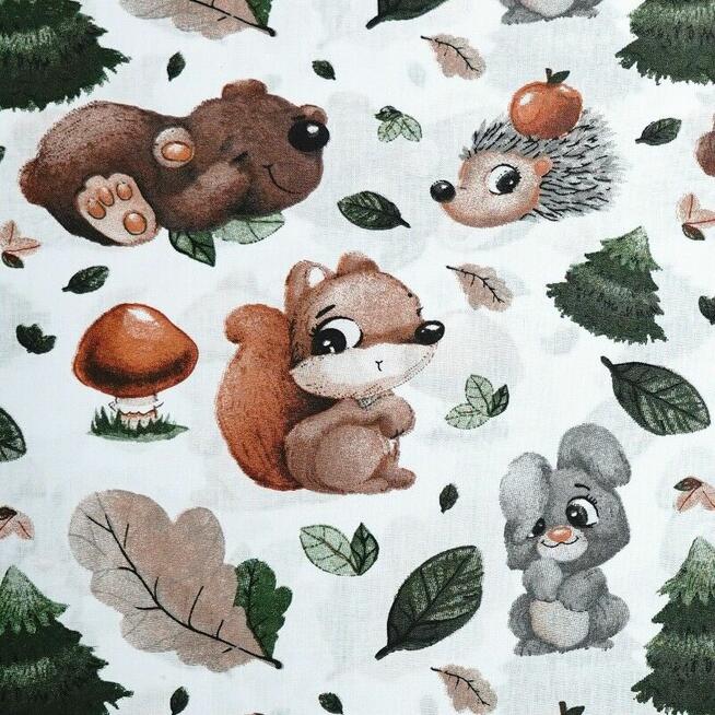 Bawełniana Poszewka Na Poduszkę 50x50 – Jeżyk, Miś i Spółka