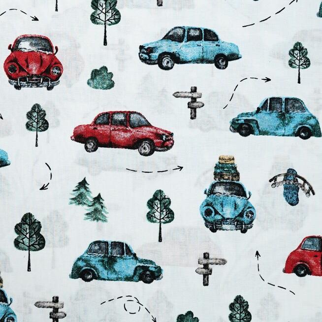 Bawełniana Poszewka Na Poduszkę 50x50 – Małe Samochodziki