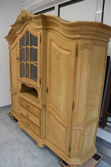 kredens - witryna z drewna dębowego