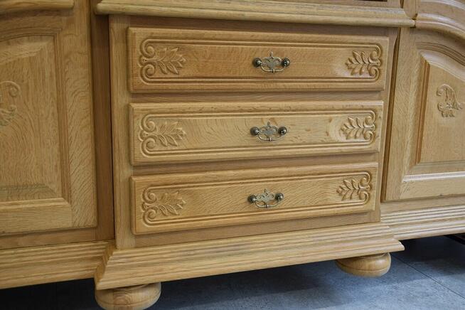 kredens - witryna z drewna dębowego