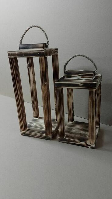 Lampion opalany 2szt latarnia drewniana drewniany XXL