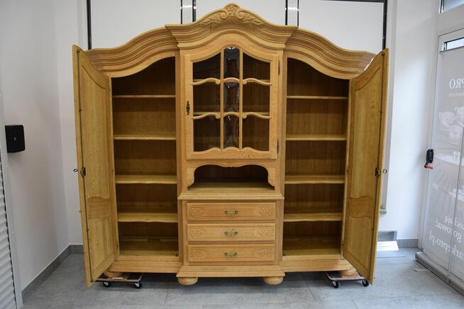 kredens - witryna z drewna dębowego